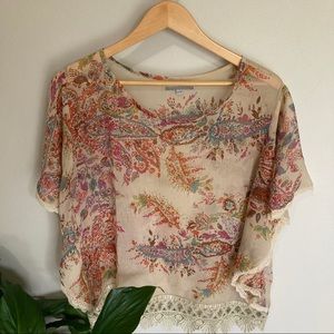 Boho Top with Lace Fringe